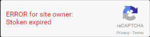 reCAPTCHA Stoken Expired error