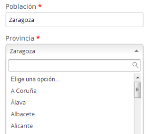 Desplegable de provincias en WooCommerce