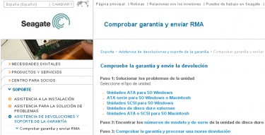 Tramitar un RMA con Seagate