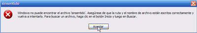 Mensaje error Windows