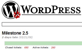 WordPress 2.5 TRAC